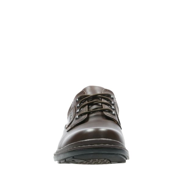 Clarks Mens Rockie Lo GORE-TEX Wide Fit Shoes Ebony Leather | CA-926145